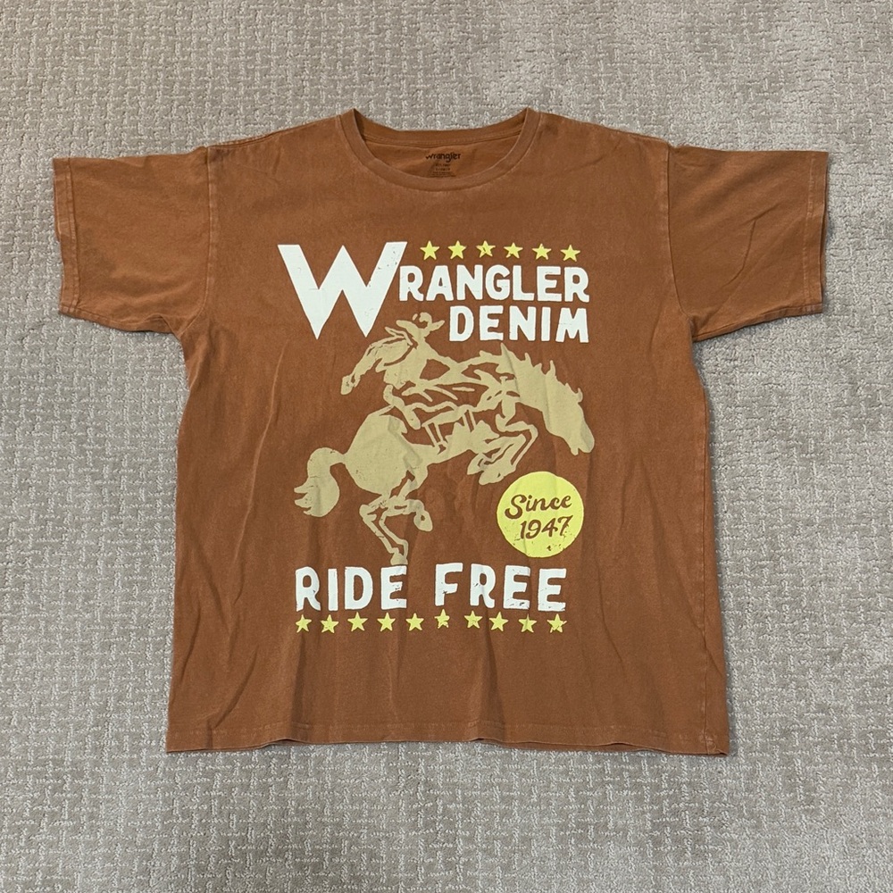 3 for $33 Wrangler Tan Graphic Tee with Horse Design